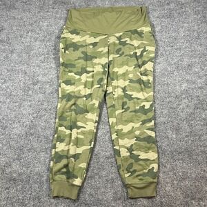 Old Navy Maternity Jogger Pants Women Large Multicolor Camouflage Dynamic Fleece